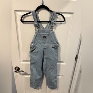 Vintage OshKosh Railroad Stripe Denim Overalls Size 7